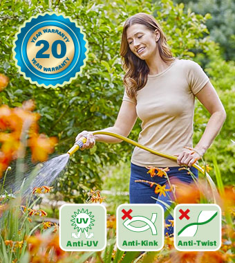 Flexible, anti-kink hose which is
easy to use and manoeuvre around the garden. Hozelock Tricoflex Ultraflex Watering 30m Hose Pipe 100-100-618