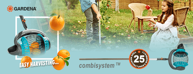 Gardena COMBISYSTEM Ground Level Fruit Collector & Harvester Banner
