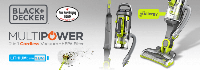 Black & Decker CUA525BHA Cordless MULTIPOWER Allergy Vacuum Cleaner