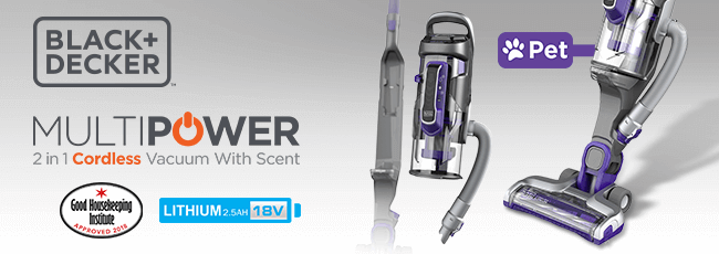 Black & Decker CUA525BHP Cordless MULTIPOWER Pet Vacuum Cleaner Banner
