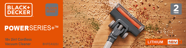 Black Decker BHFEA520J 18v Cordless Powerseries Stick Vacuum Cleaner