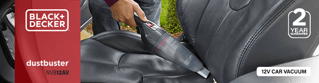 Black & Decker
12v DC Dustbuster Auto Car Vacuum
NVB12AV
2 Year Warranty BlackDecker NVB12AV Corded Dustbuster 12v Socket Auto Car Vacuum