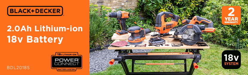 Black and Decker BDL2018S
18v Cordless PowerConnect
2.0Ah Lithium-ion Battery Black and Decker BDL2018S Genuine 18v PowerConnect Lithium-ion Battery