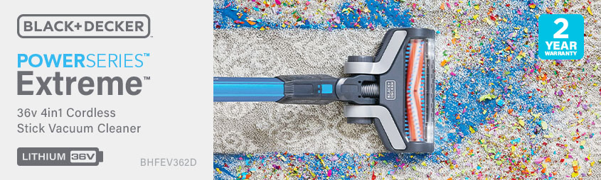 Black and Decker BHFEV362D 36v Cordless
POWERSERIES Extreme Stick Vacuum Cleaner Black and Decker BHFEV362D 36v Cordless POWERSERIES Extreme Stick Vacuum Cleaner