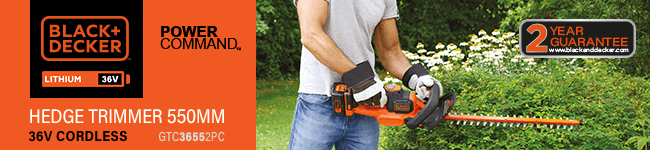 Black and Decker GTC36552PC 36v Cordless Hedge Trimmer 550mm Black Decker GTC36552PC 36v Cordless Hedge Trimmer 550mm