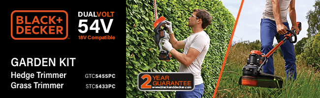 BLACK+DECKER
Dualvolt 54v Cordless Garden Kit
Hedge Trimmer GTC5455PC
Grass Trimmer STC5433PC BlackDecker 54v Cordless Dualvolt Garden Kit Hedge Trimmer GTC5455PC Grass Trimmer STC5433PC