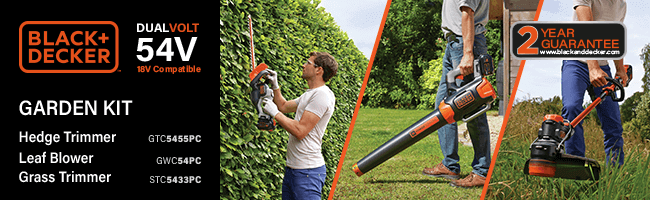 BlackDecker 54v Cordless Dualvolt Garden Trio Kit Hedge Trimmer GTC5455PC Leaf Blower GWC54PC Grass Trimmer STC5433PC