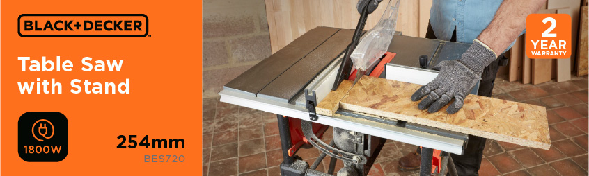 Black and Decker BES720 Table Saw 254mm with Stand Table Saws