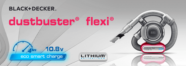 Black & Decker
10.8v Lithium
Dustbuster Flexi
PD1020L BlackDecker PD1020L 10.8v Cordless Flexi Dustbuster