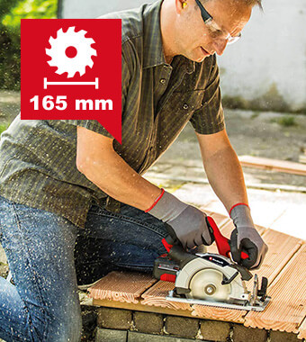 165mm Saw Blade Diameter
54mm Maximum Cutting Depth Einhell TE-CS 18-165-1 Li Cordless Circular Saw 165mm diameter blade