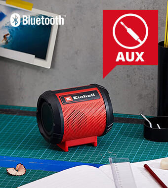 Integrated USB / AUX connector Einhell TC-SR 18 Li BT Cordless Bluetooth AUX USB Speaker