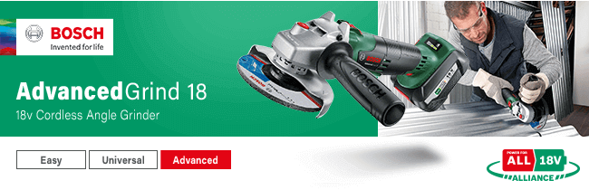 Bosch ADVANCEDGRIND 18
18v Cordless Angle Grinder 125mm Bosch ADVANCEDGRIND18 Advanced Cordless Angle Grinder
