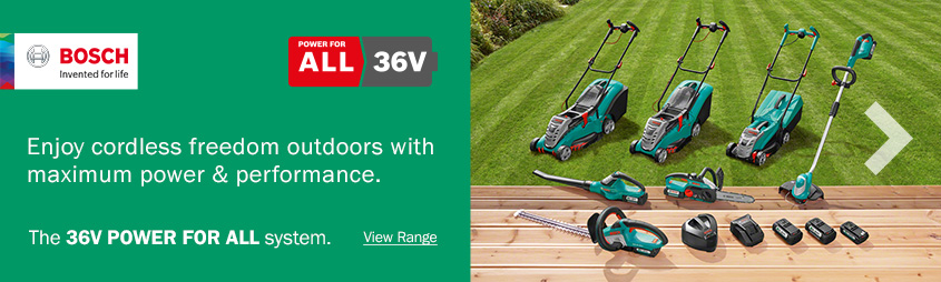 Bosch 36v PowerForAll Cordless Battery System
The battery for your home DIY, Household, Garden. Bosch AdvancedRotak 36-650 36v PowerForAll Cordless Battery System