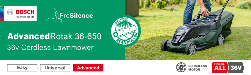 Bosch AdvancedRotak 36-650
36v Cordless Rotary Lawnmower 420mm Bosch P4A PowerForAll AdvancedRotak 36-650 36v Cordless Rotary ProSilence Lawnmower