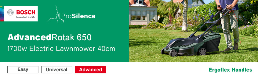 Bosch AdvancedRotak 650 ProSilence Corded Lawnmower 400mm Bosch AdvancedRotak 650 Rotary Corded ProSilence Electric Lawnmower