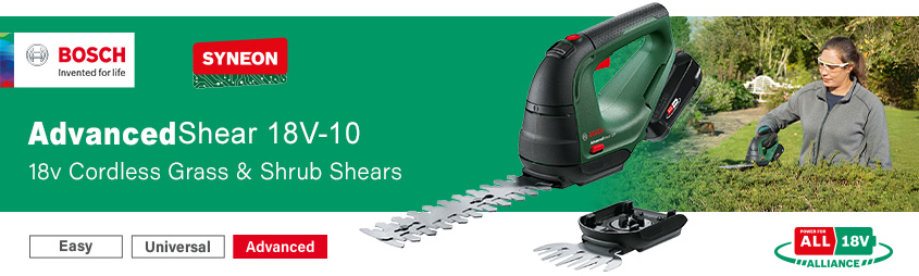 Bosch AdvancedShear 18V-10 P4A
18v Cordless Grass and Shrub Shears Bosch AdvancedShear P4A 18v Power For All Cordless Grass Shrub Shears