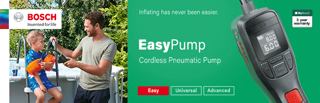 Bosch EASYPUMP Easy Cordless Air Pneumatic Inflating Pump LED Light