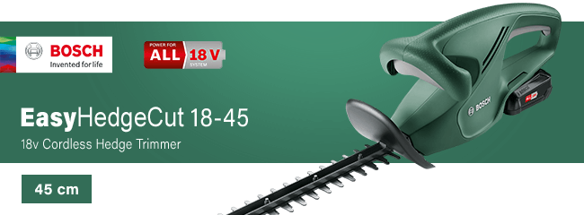 Bosch EASYHEDGECUT 18-45 18v Cordless Hedge Trimmer 450mm Bosch EASYHEDGECUT 18-45 18v Cordless Hedge Trimmer