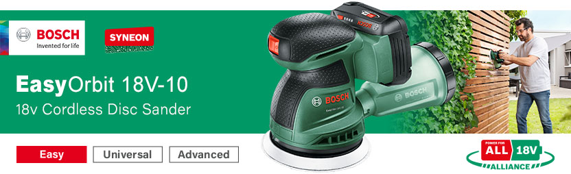 PowerForAll Bosch EASYORBIT 18V-10 P4A 18v Cordless Disc Sander 125mm