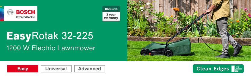 Bosch EASYROTAK 32-225
Rotary Lawnmower 320mm Bosch EASYROTAK 32-225 Rotary Lawnmower 320mm