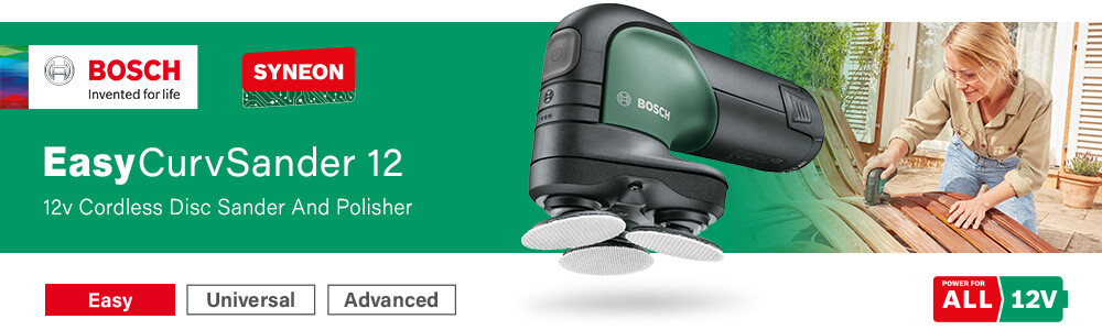 Bosch EasyCurvSander 12v
12v Cordless Adaptable Sander / Polisher Bosch EasyCurvSander 12v Cordless Adaptable Sander Pale Green