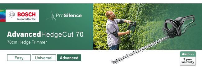 Bosch ADVANCEDHEDGECUT 70
Hedge Trimmer 70cm Bosch ADVANCEDHEDGECUT 70 Hedge Trimmer 70cm