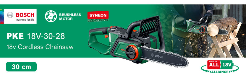 Bosch PKE 18V-30-28 P4A 18v Cordless Brushless Chainsaw 300mm Bosch PKE 18V-30-28 P4A 18v Cordless Brushless Chainsaw 300mm