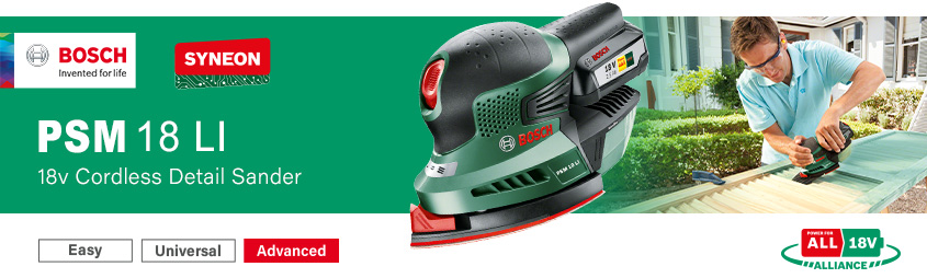 Bosch PSM 18 LI PowerForAll 18v Cordless Detail Sander Bosch PSM 18 LI P4A PowerForAll 18v Cordless Detail Sander