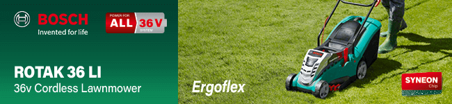 Bosch ROTAK 36 LI ERGOFLEX 36v Cordless Rotary Lawnmower 370mm Bosch ROTAK 36 LI ERGOFLEX 36v Cordless Rotary Lawnmower