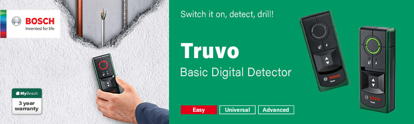 Bosch TRUVO Basic
Digital Cable and Pipe Wall Detector Bosch 0603681205 TRUVO Basic Cable Pipe Wall Detector