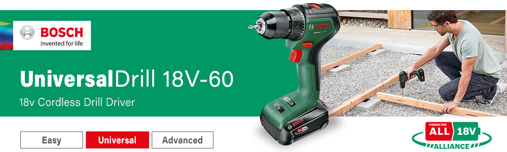 Bosch UNIVERSALDRILL 18V-60
18v Cordless Drill Driver Bosch UNIVERSALDRILL 18V-60 18v Cordless Drill Driver