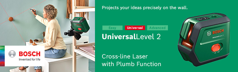 Bosch UNIVERSALLEVEL 2 Basic Cross Line Laser Level Bosch UNIVERSALLEVEL 2 Basic Cross Line Laser Level 0603663f00