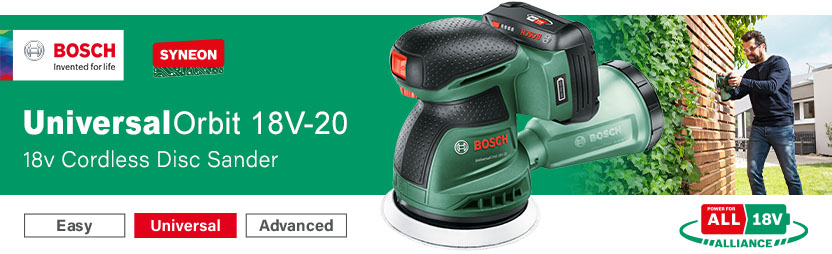 Bosch UNIVERSALORBIT 18V-20 P4A
18v PowerForAll Cordless Disc Sander 125mm PowerForAll Bosch UNIVERSALORBIT 18V-20 P4A 18v Cordless Disc Sander 125mm