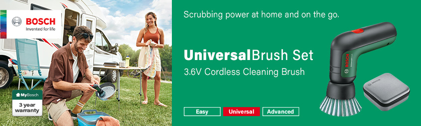 Bosch UniversalBrush Set
3.6v Cordless Scrubbing Brush Bosch UniversalBrush Set 3.6v Cordless Scrubbing Cleaning Brush