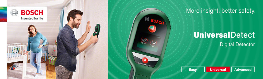 Bosch UniversalDetect
Cable, Pipe & Wood Detector Bosch UniversalDetect Cable Pipe Wood Detector