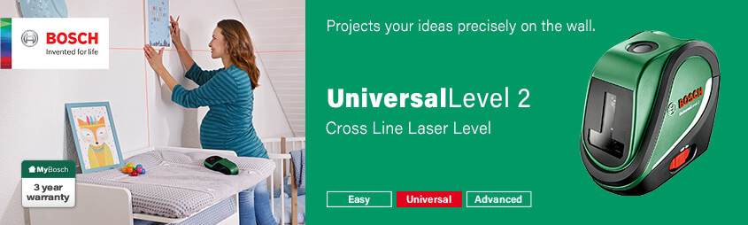 Bosch UniversalLevel 2
Cross-Line Laser Level Bosch 0603663802 UniversalLevel2 Cross Line Laser Level