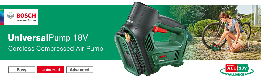 Bosch UniversalPump
18v Cordless Air Pump Bosch UniversalPump Power For All 18v P4A Cordless Air Pump