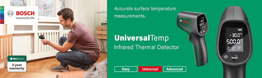 Bosch UniversalTemp
Infrared Surface Temperature Thermometer Bosch 0603683101 UniversalTemp Infrared Thermal Detector Laser Thermometer