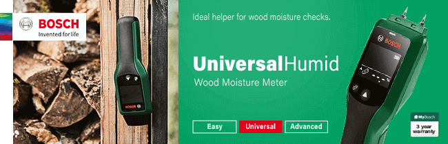 Bosch UNIVERSALHUMID
Wood Moisture Meter Bosch UNIVERSALHUMID Damp Moisture Detector
