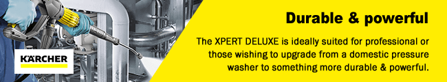 Durable & powerful
The XPERT DELUXE is ideally suited for professionals or
those wishing to upgrade from a domestic pressure
washer to something more durable & powerful. Karcher XPERT DELUXE Pressure Washer