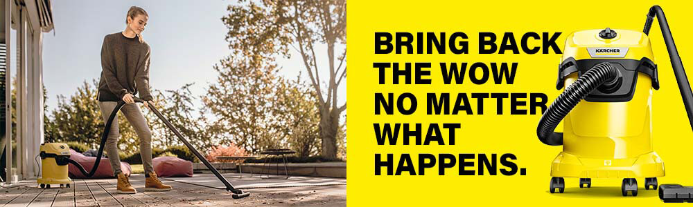 The Karcher WD 3 takes on the
jobs too tough for your indoor vacuum. Karcher WD 3 Wet Dry Vacuum Cleaner