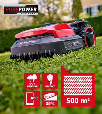 Designed for gardens up to approx. 500 m² Einhell FREELEXO 500 18v Cordless Brushless PurePower Robotic Lawnmower