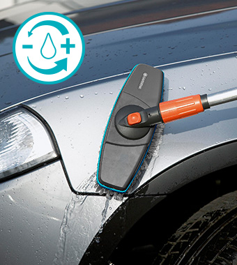 The set for sparkling wet cleaning – with
handle, handled brush and soap tabs. Gardena CleanSystem Running Water Handle Car Cleaning Soft delicate surface Wash Set soap tab tablet