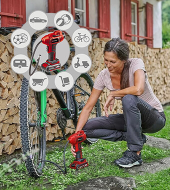 Lightweight and handy compressor that is ideal for smaller
jobs such as inflating car tyres, wheel tyres or balls. Einhell CE-CC-18-Li 18v Cordless Compact Lightweight Car Compressor Air Inflator Pump bar tyre