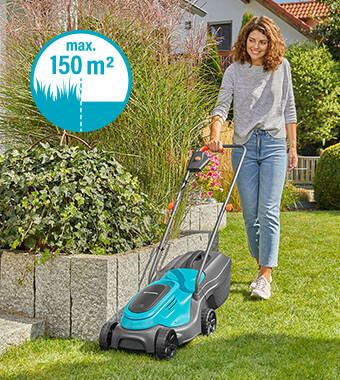 Compact lawnmower ideal
on small lawns up to 150m². Gardena POWERMAX 30P4A 18v Cordless Rotary Lawnmower 300mm 14630-55