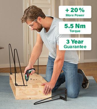 The IXO 7 cordless screwdriver is the handy
little hero tool to have around the house. Bosch IXO 7 Cordless Screwdriver Set Ergonomic Compact Furniture Assembly DIY Projects