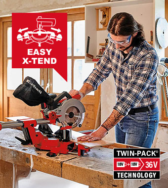 Einhell TE-SM 36/210 36v Cordless Sliding Mitre Saw X-Tend 210mm
