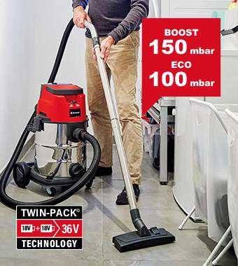 Stainless Steel Wet and Dry
Vacuum Cleaner 25L Einhell TE-VC 36/25 Li S 36v Cordless Stainless Steel Wet and Dry Vacuum Cleaner