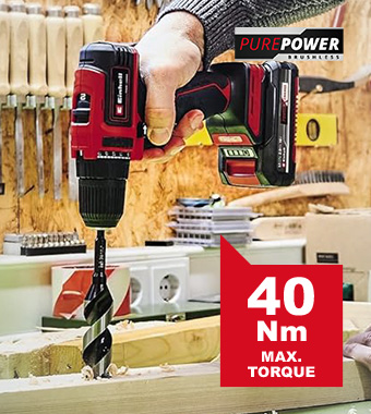 Einhell TE-CD-18-80-Li-i-BL 18v Cordless Brushless PurePOWER Drill Driver torque 40Nm