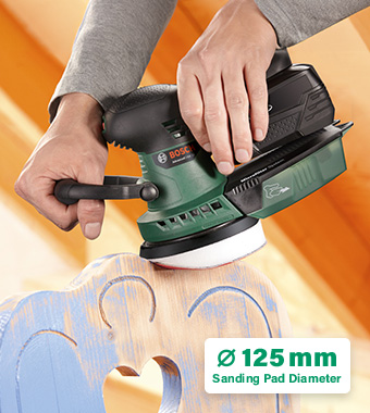 Achieve excellent quality surfaces with cordless freedom. Bosch AdvancedOrbit 18 18v Cordless Disc 125mm Sander Electronic speed preselection polishing